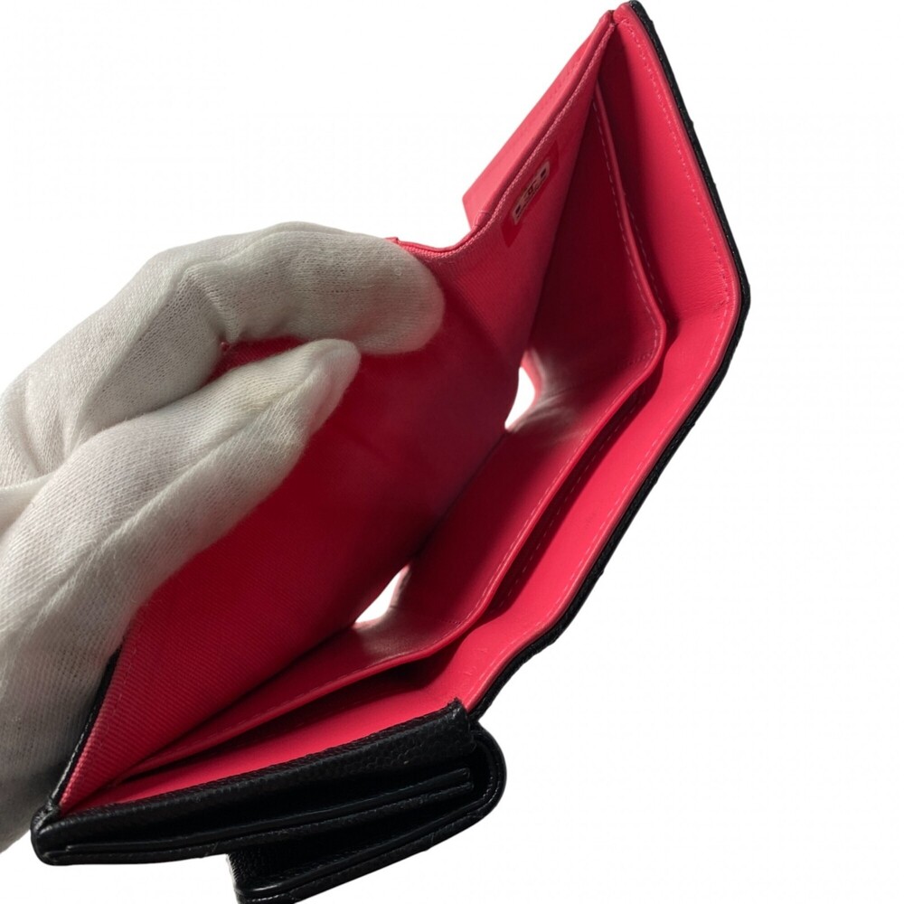 CHANEL Black Caviar Leather Logo Wallet - Picture 8 of 16